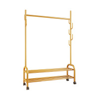 迅迈 120落地式简易晾衣架家用卧室衣帽架学生寝室阳台挂衣架双层晒衣架