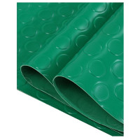 HUGONG PVC地垫 楼梯垫走廊塑料防滑垫绿色铜钱纹1*1米加厚