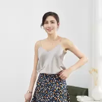 2023款夏季打底衫双层真丝吊带衫女桑蚕丝抹胸性感内搭纯色背心