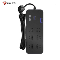 公牛(bull) GN-H306U 抗电涌抗浪涌 插座/插线板/插排/排插 6位+2USB总控开关 5米