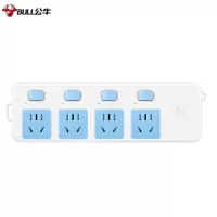 公牛(bull) GN-315 新国标 插线板/插排/带儿童保护门 4位分控开关 无线(需自行配电源线和插头)