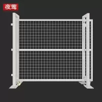 夜莺 车间隔离网门工厂仓库围栏网防护网快递分拣隔断网配套门铁丝网门防护栅栏 白色2.0米高*2米宽单开移门推拉门