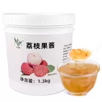 企购优品 特级荔枝酱果肉果粒奶茶冰沙果泥果粒杨枝甘露冰汤圆原料 荔枝果酱 1.3kg/桶