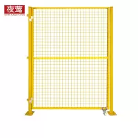 夜莺 车间隔离网门工厂仓库围栏网防护网快递分拣隔断网配套门铁丝网门防护栅栏 黄色2.0米高*1.0米宽单开门