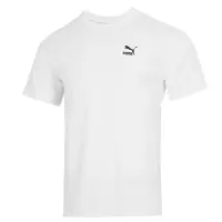 彪马(PUMA)T恤男士2023夏季新款情侣运动服半袖潮流宽松透气纯白色纯棉短袖 537184-02
