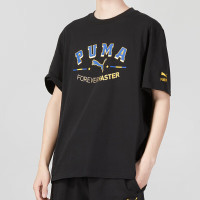 彪马(PUMA)男装上衣 2023夏季新款运动服健身训练LOGO印花透气圆领短袖T恤衫 622279-01