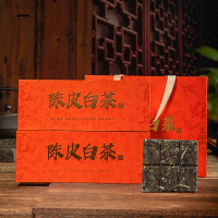 秋博源正宗2015年福鼎白茶贡眉新会陈皮白茶小方片饼干茶礼盒装360g