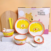 迪士尼 维尼熊二人食10件套陶瓷餐具礼盒装