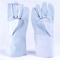 谐晟 防烫耐磨单层焊接电焊手套 抗撕裂焊工手套耐温劳保手套 34cm白色 2副装 1件