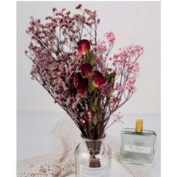 惠居尚品 永生花摆件满天星玫瑰干花束(不含瓶)