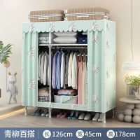 迅迈 衣柜家用卧室简易组装布衣橱钢管结实耐用经济型小户型柜子出租房
