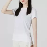 彪马(PUMA)女装 夏季款运动服棉质透气舒适休闲印花LOGO圆领短袖T恤衫上衣 670974-02