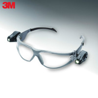 3M 11356 防护眼镜带双灯护目镜防雾防冲击眼镜亮度可调节 1副