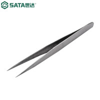 世达(SATA) 03101 尖头\/宽头\/弯头 防滑\/防静电镊子 尖头镊子125MM 1个