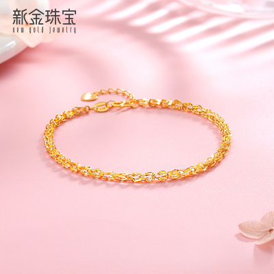 新金珠宝 999足金凤尾手链-GL黄金手饰纯金链手环1042