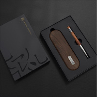 笔下 轮回花梨木中性签字笔 解压转经笔 文创礼品笔 高档商务礼物 胡桃木笔盒+花梨转轮笔(礼盒装)