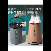 囍诺 垃圾桶家用厕所卫生间压圈厨房卧室大容量商用办公室废纸篓灰色大号B
