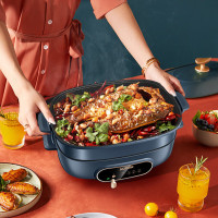 苏泊尔(SUPOR)HM电蒸锅电烧烤锅4.5L电火锅 家用烤肉锅多用途锅JD3322D12.