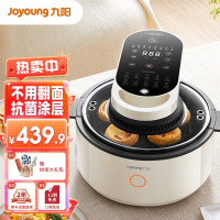 九阳(Joyoung)立体加热不翻面空气炸锅5.5L大容量环形无油可视智能互联一体机薯条机 KL55-VF736奶油白