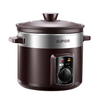 苏泊尔 DG40YK6 家用炖盅煲汤锅煮粥锅电炖锅 4L砂锅汤养生锅紫陶瓷家用小型