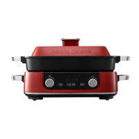 摩飞 多功能方锅电火锅电煮锅5升可预约 MR9099英石红