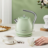 奥克斯(AUX) 304不锈钢电水壶热水壶 1.5L大容量电热水壶复古烧水壶浅绿 HX-A1525