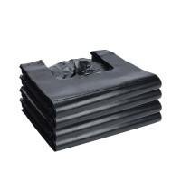 兰诗(LAUTEE)FH-1163 黑色手提垃圾袋 酒店商用背心垃圾袋24*37cm*100只装