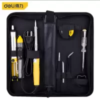 得力(deli)DL393009 电烙铁布包9件套家用烙铁焊接工具焊锡丝电焊笔