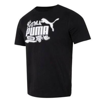 彪马(Puma)男装上衣2023秋季新款运动服跑步健身训练透气宽松休闲短袖T恤 676697-01