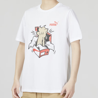 彪马(Puma)男2023夏季运动服健身训练潮流透气圆领半袖短袖T恤 676699-02