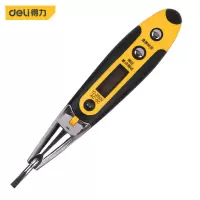 (deli) DL8005 数显测电笔试电笔感应验电查断点线路电工笔电工螺丝刀汽修试电笔 直插感应两用型