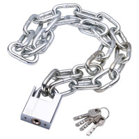 囍诺 链条锁防盗链子锁防剪铁链锁链条挂锁(1.5米长6mm链条+防剪锁)