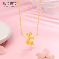 新金珠宝 黄金项链女5G硬金链子 999足金铃兰花套链-AWJ1042
