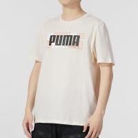 彪马(PUMA)男装 2023夏季新款简约logo圆领短袖运动跑步舒适透气休闲服 845911-75