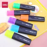 得力(deli) S600荧光笔重点醒目标记笔 水性荧光记号笔10支/盒