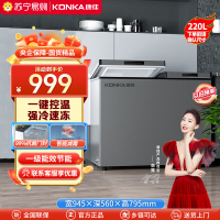康佳(KONKA) 220升 大容量家用商用冰柜 双箱双温冷柜 顶开门 一级能效 冷藏冷冻卧式冰箱 BCD-220DZP