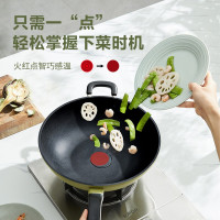 苏泊尔SUPOR 绚彩火红点炒锅健康不粘炒菜锅32cm电磁炉燃气通用EC32SP08