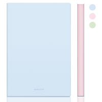 得力(deli)A5/96张肤感软皮面本 小清新糖果色日记本记事本笔记本子文具210mm*143mm 22283浅蓝