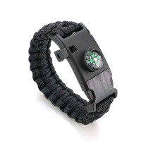战术急救手链 便携指南针打火石伞绳编织手环 三股辫手链s号