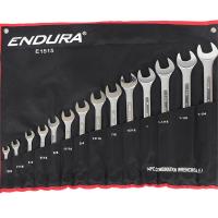 力易得14件英制碳钢两用扳手套装梅开扳手组套E1515