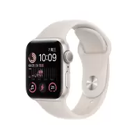 Apple Watch SE 2022款智能手表 44mm GPS版 星光色铝金属表壳 运动型表带