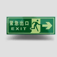 工霸 PVC板紧急逃生导向标 330*120mm(小人右) 1块(10块起订 货期10天左右)