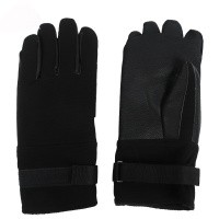 牛皮滑降黑色手套攀登救援探险防护骑行绳降索降掌心双层牛皮手套