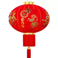 红灯笼绒布烫金发泡新年春节装饰高档植绒家和万事兴(1对)120#