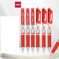 得力(deli)S01中性笔0.5mm弹簧头(红)(12支/盒).