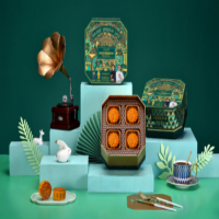 美诚月饼 美诚金翡翠低糖流心奶黄月饼520克