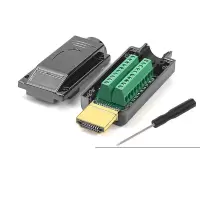 HDMI 2.0免焊头高清线接头HDMI免焊头连接器 [黑烙]金属壳+免焊接公头 1个