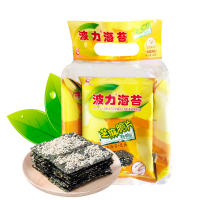 波力夹心海苔 休闲零食 脆片芝麻夹心 脆48克(8克*6包)儿童零食