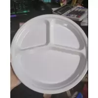 仿瓷密胺10寸三维格盘 仅放冷食 不耐高温不耐高温 [直径26cm,纯白+蓝红LGOGO]