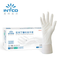 囍诺 英科一次性医用丁腈丁晴橡胶手套 白色M码100只/盒
